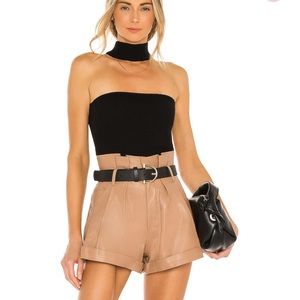 REVOLVE Misha Claude Rib Knit Top in Black